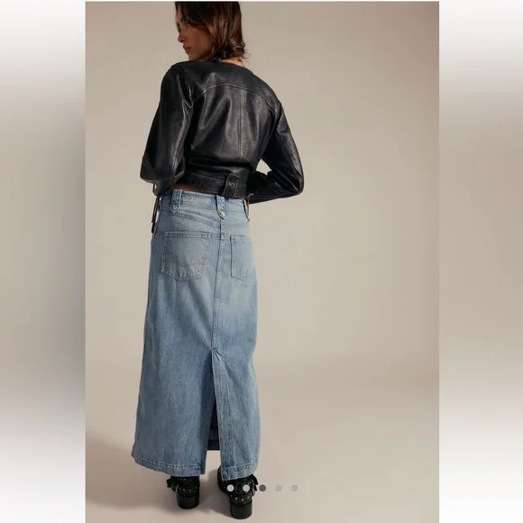 We The Free Astoria Denim Maxi Skirt Sz- 26
